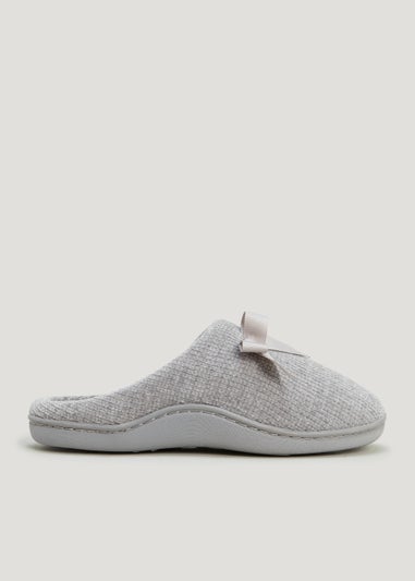 Grey Hidden Support Mule Slippers - Small