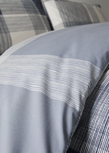 Blue Check Reversible Duvet Cover