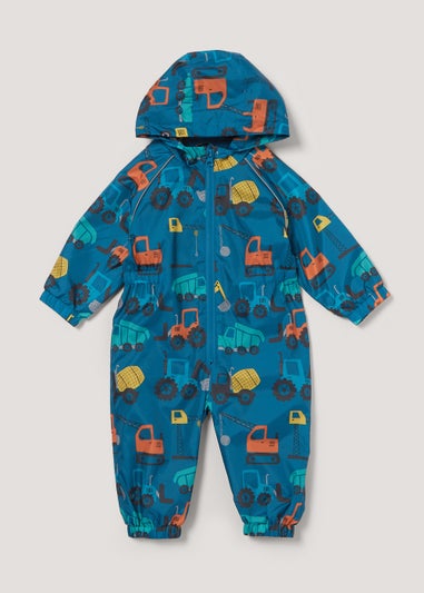 Unisex Blue Construction Puddle Suit (9mths-6yrs)