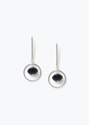 Blue Stick Drop Earrings