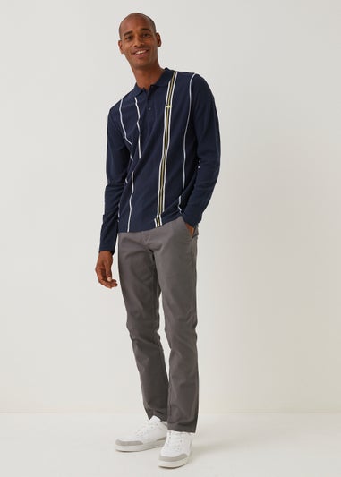 Dark Grey Slim Fit Stretch Chinos