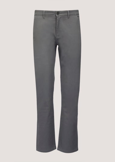 Dark Grey Slim Fit Stretch Chinos