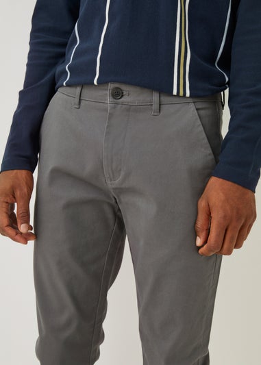 Dark Grey Slim Fit Stretch Chinos