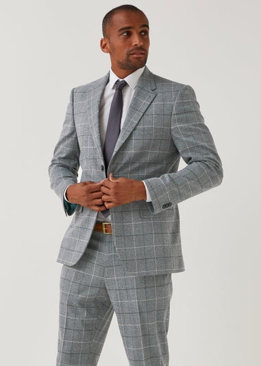 Taylor & Wright Grey Check Tailored Fit Suit Jacket