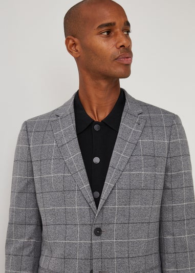 Taylor & Wright Grey Check Skinny Fit Suit Jacket