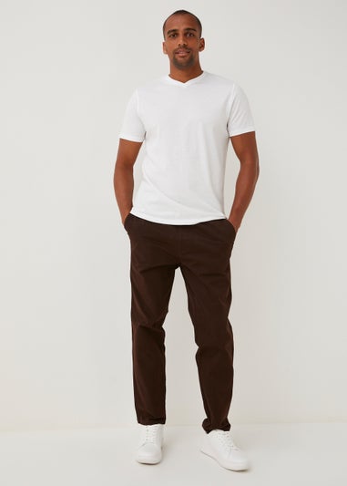 Brown Full Elasticated Chinos