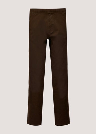 Brown Full Elasticated Chinos
