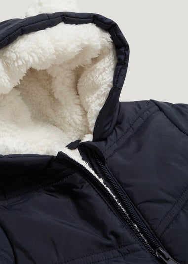 Baby Navy Chevron Quilted Snowsuit (Newborn-18mths)