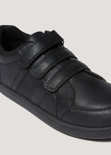 Boys Black Triple Strap Trainers (Younger 10-Older 6)