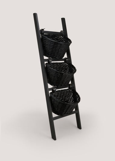 Black Wicker Basket Ladder