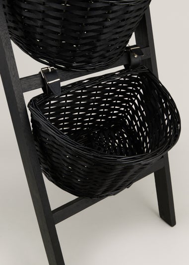 Black Wicker Basket Ladder