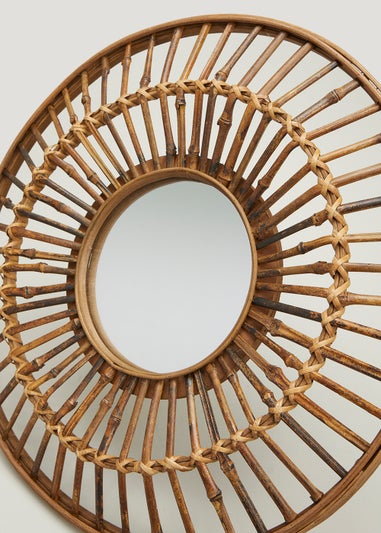 Natural Cane Wheel Mirror (50cm x 50cm)