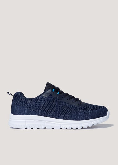 Soleflex Navy Knitted Trainers