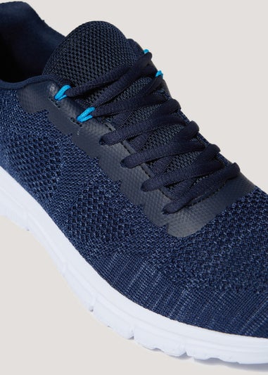 Soleflex Navy Knitted Trainers