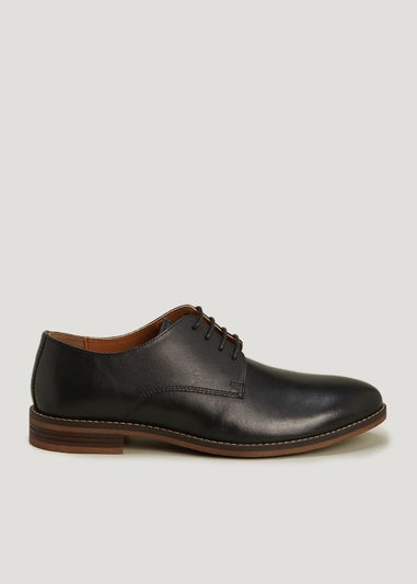 Black Leather Derby Shoes