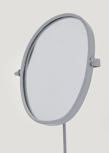 Grey Pebble Pedestal Mirror (29cm x 17cm)