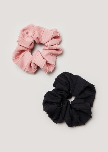 2 Pack Textured Scrunchies
