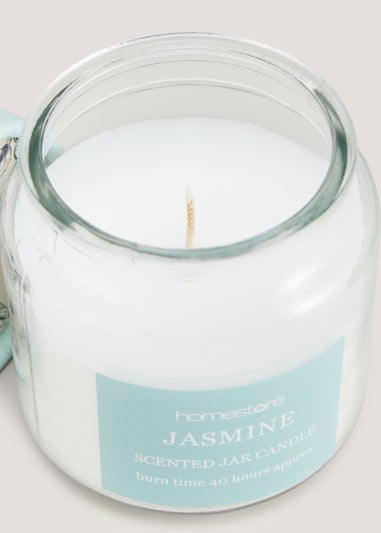 White Jasmine Lidded Jar Candle (11cm x 10cm)
