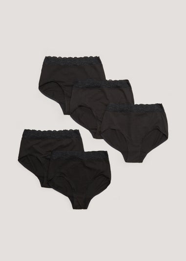 5 Pack Lace Trim Full Knickers