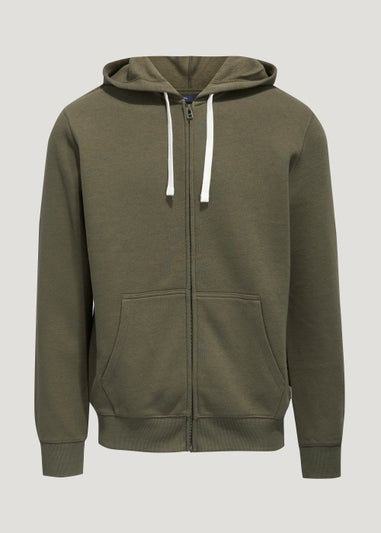 Khaki Essential Zip Up Hoodie
