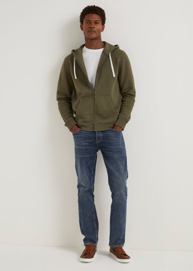 Khaki Essential Zip Up Hoodie