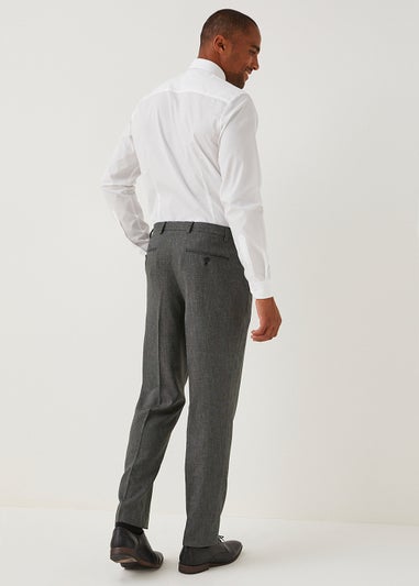 Taylor & Wright Charcoal Textured Flexi Waist Trousers