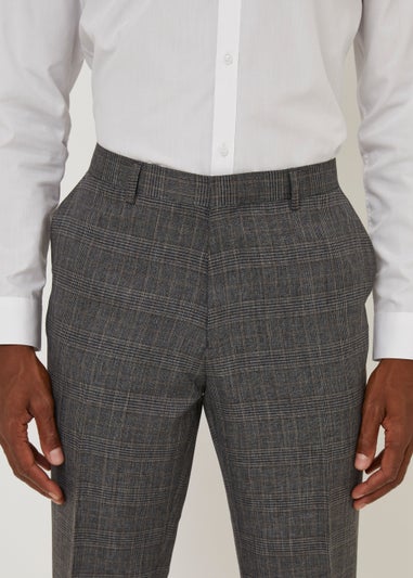 Taylor & Wright Charcoal Check Slim Fit Trousers