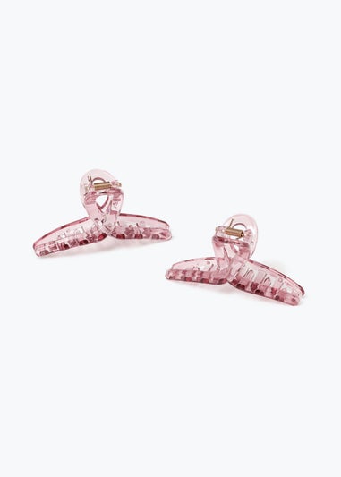 2 Pack Translucent Pink Claw Clips