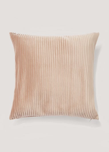 Natural Pleated Velvet Cushion (50cm x 50cm)