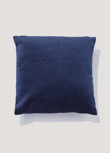 Navy Pinsonic Velvet Cushion (43cm x 43cm)