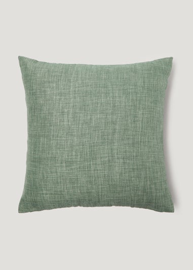 Green Linen-Look Cushion (43cm x 43cm)