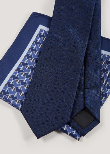 Taylor & Wright Navy Tie & Geo Pocket Square Set