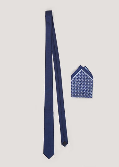 Taylor & Wright Navy Tie & Geo Pocket Square Set