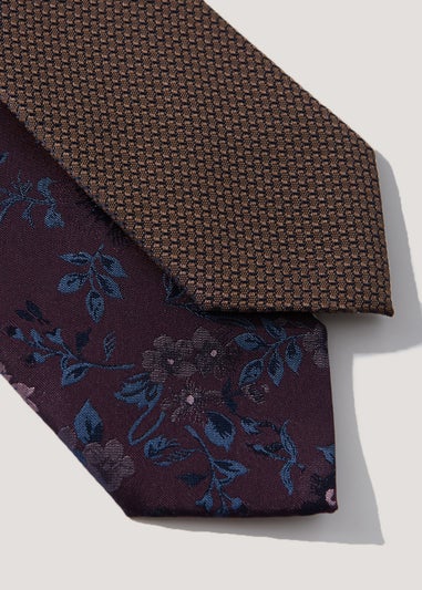 Taylor & Wright 2 Pack Plain & Floral Ties
