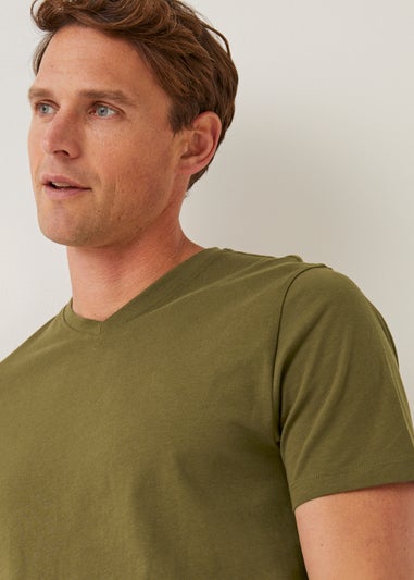 Khaki Essential V-Neck T-Shirt