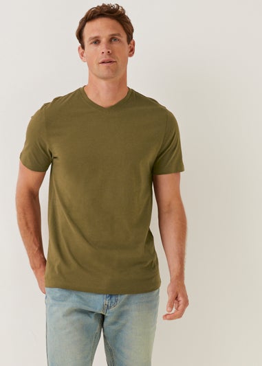Khaki Essential V-Neck T-Shirt