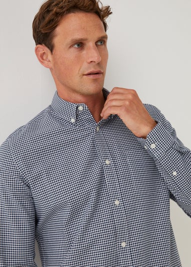 Navy Gingham Oxford Shirt