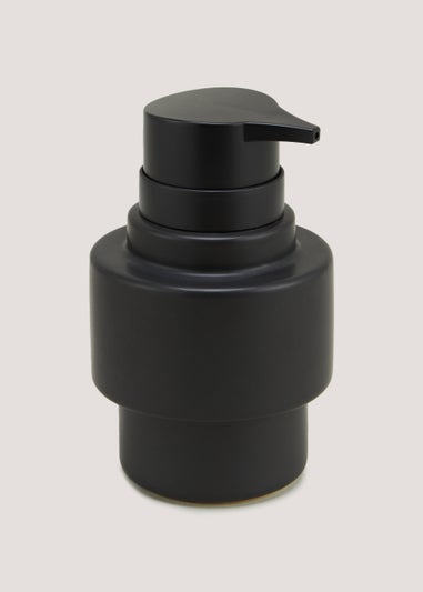 Black Ceramic Soap Dispenser (15cm x 9.5cm x 9.5cm)