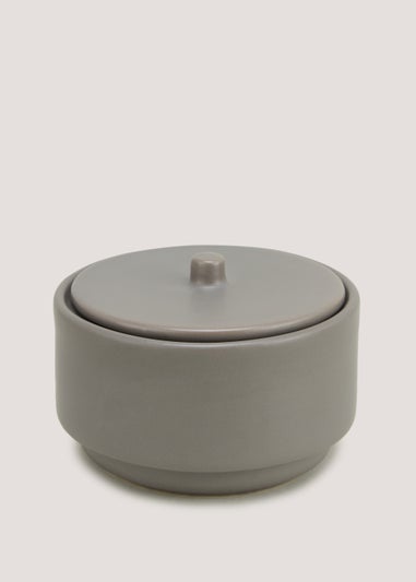 Grey Ceramic Trinket Box (8.5cm x 12cm x 12cm)