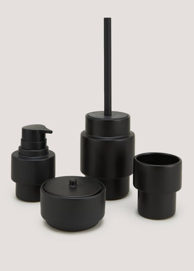 Black Ceramic Toilet Brush (38cm x 12cm x 12cm)