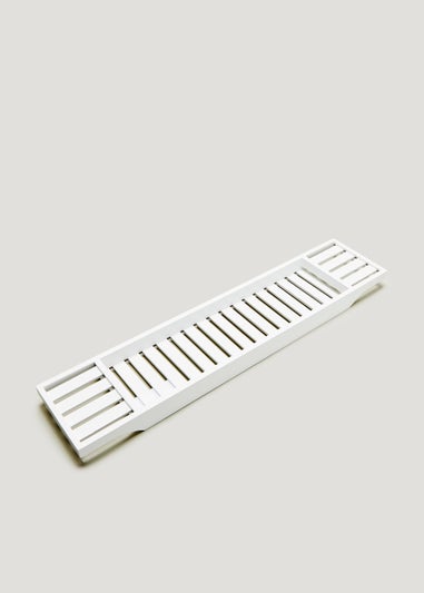 White Bamboo Bath Tray (70cm x 18cm x 35cm)