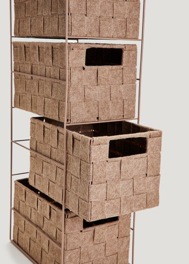 Natural Felt Lattice Drawers (64cm x 25cm x 17cm)