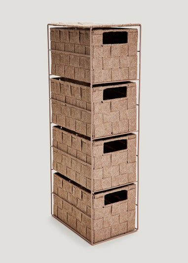 Natural Felt Lattice Drawers (64cm x 25cm x 17cm)