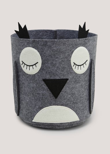 Small Owl Felt Storage Basket (25cm x 25cm x 25cm)
