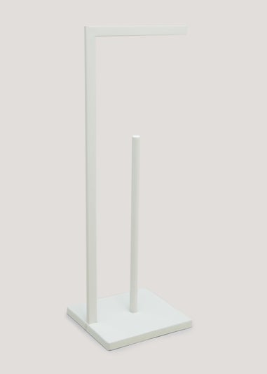 White Metal Toilet Roll Holder (61cm x 20cm)