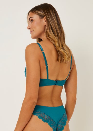 Teal Lace Non Padded Bra