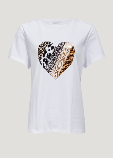 White Heart Print T-Shirt