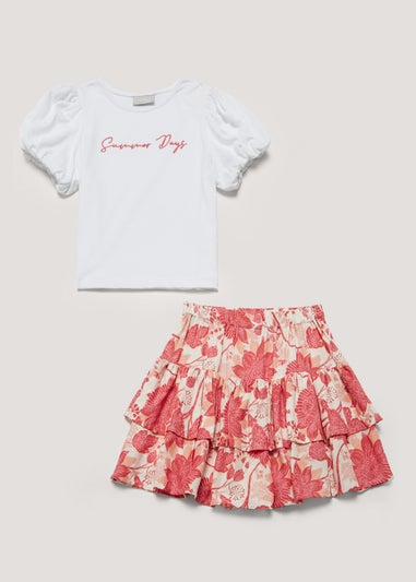 Girls Summer Top & Skirt Set (4-13yrs)