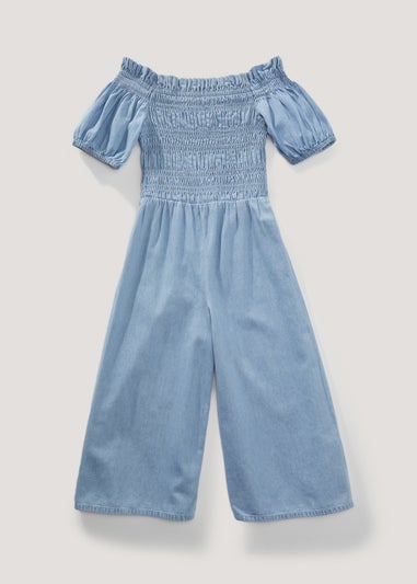 Girls Blue Denim Jumpsuit (4-13yrs)