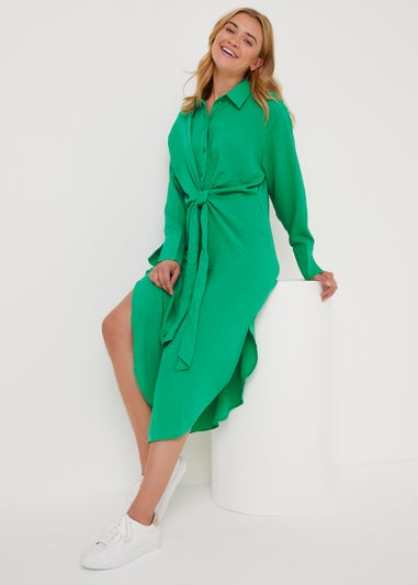 JDY Lara Green Tie Front Dress